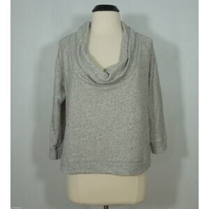 EXPRESS Top M MEDIUM Womens Gray Cowl Neck 3/4 Sleeves